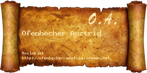 Ofenbecher Asztrid névjegykártya